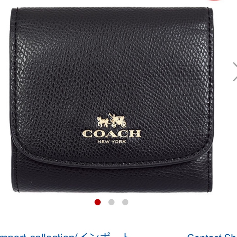 WOMENS COACH TRIFOLD WALLET IN BLACK